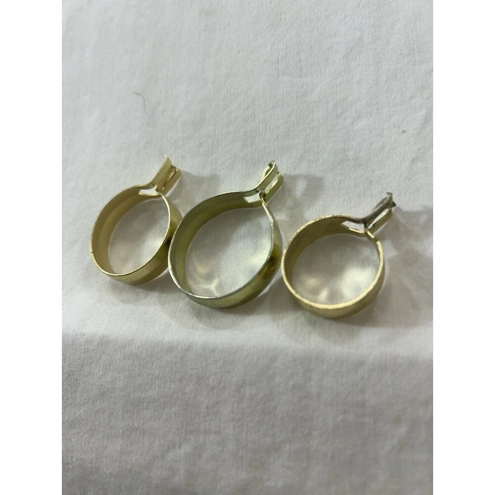 Cafe Curtain Clip Rings Gold Tone Lot 30 Mixed Sizes Drapery Hanging Hardware